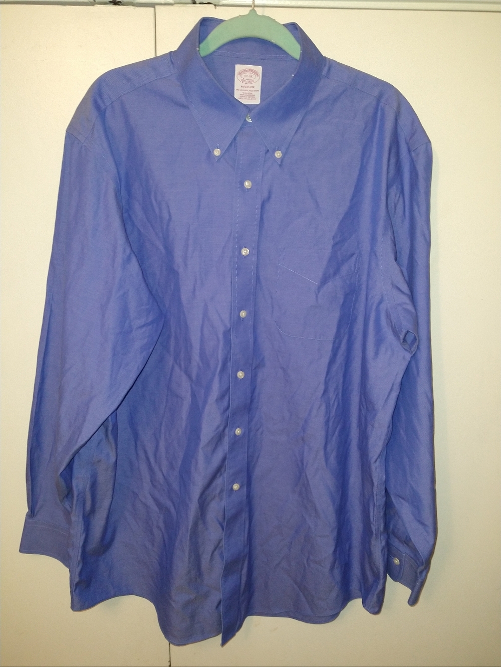 Brooks Brothers 1818 Madison Blue Long Sleeve Button Down Shirt Men's sz 17-35.